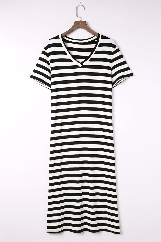 SALE! Stripe V-Neck Maxi Dress