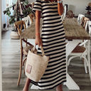  SALE! Stripe V-Neck Maxi Dress