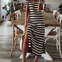  SALE! Stripe V-Neck Maxi Dress