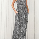  SALE! Leopard Pocketed Sleeveless Maxi Dress (Size Large)