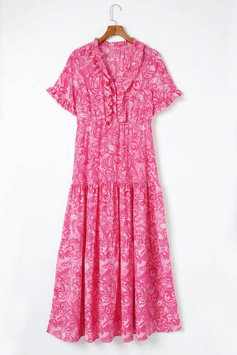 SALE! Paisley Ruffle Tiered Maxi Dress