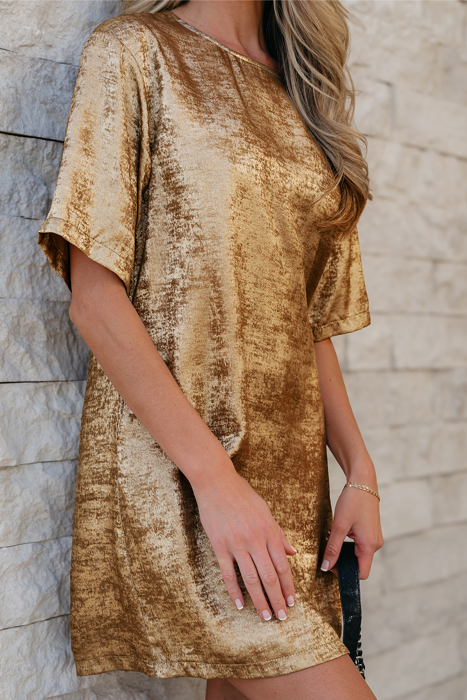 HIDDEN GEMS | Modern Day Glam Metallic Dress