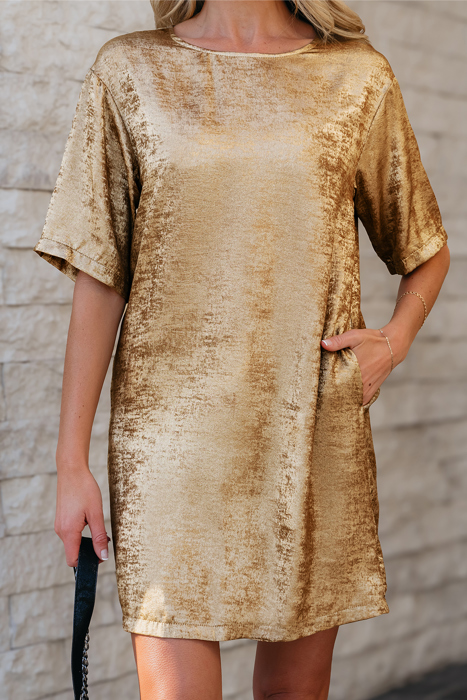 HIDDEN GEMS | Modern Day Glam Metallic Dress