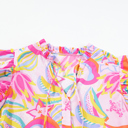  HIDDEN GEMS | Abstract Floral Ruffle Buttoned Dress