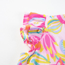  HIDDEN GEMS | Abstract Floral Ruffle Buttoned Dress