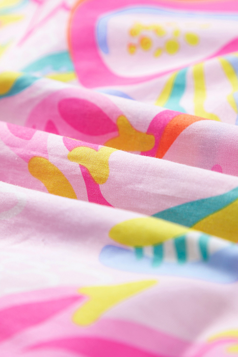 HIDDEN GEMS | Abstract Floral Ruffle Buttoned Dress