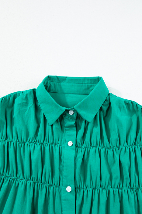 HIDDEN GEMS | Simply Chic Shirred Button Up Dress