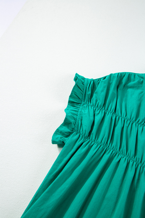 HIDDEN GEMS | Simply Chic Shirred Button Up Dress