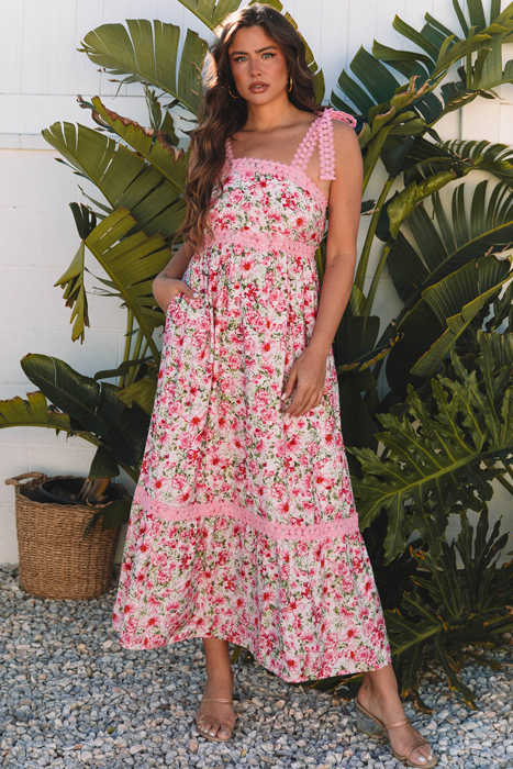 Clearance! Demure Blooms Floral Maxi Dress