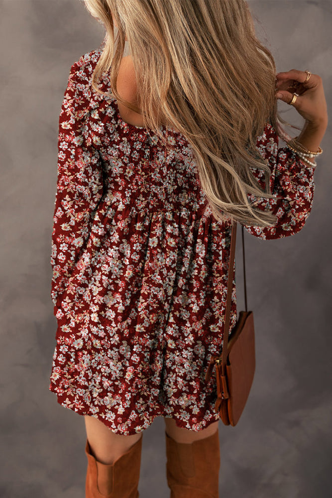 HIDDEN GEMS Floral Babydoll Dress