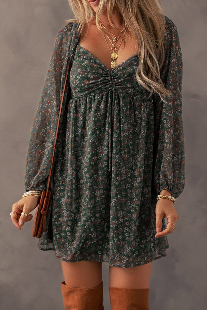 HIDDEN GEMS Floral Babydoll Dress