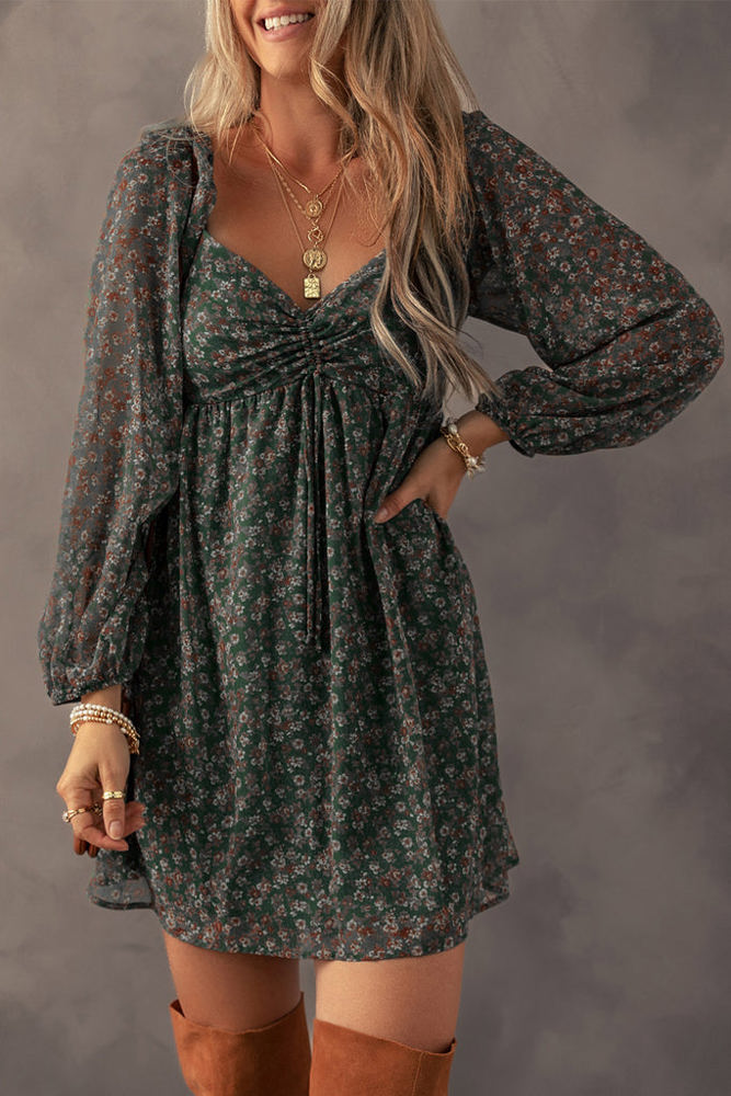 HIDDEN GEMS Floral Babydoll Dress