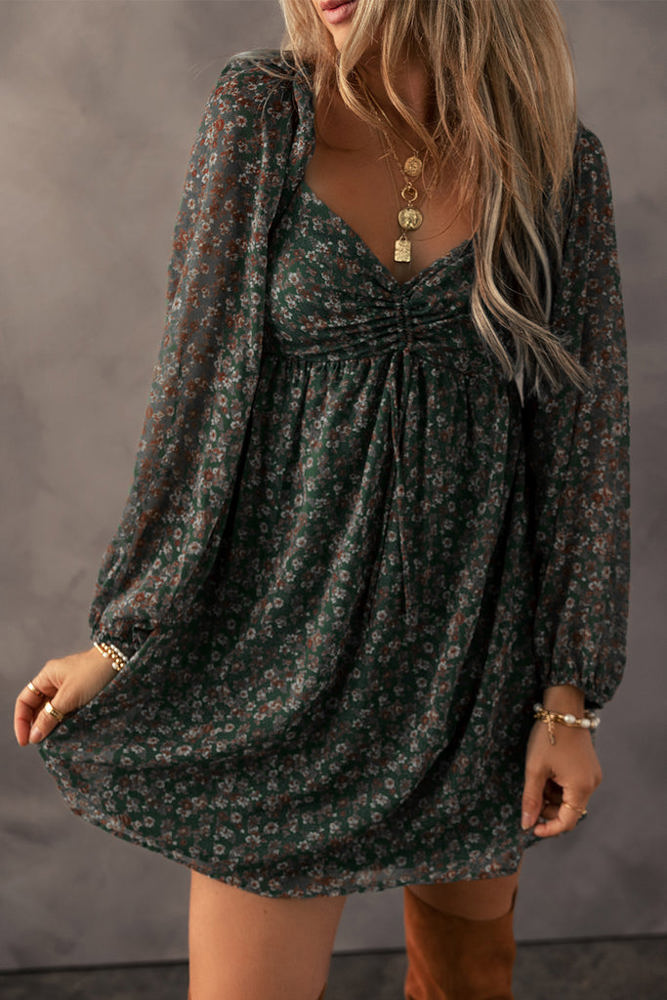 HIDDEN GEMS Floral Babydoll Dress