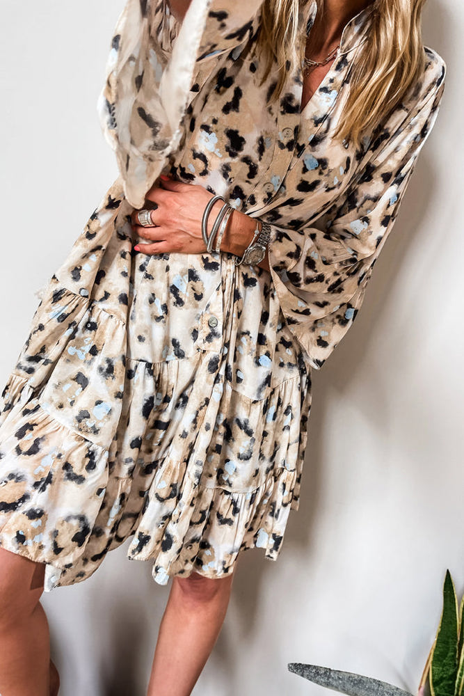 HIDDEN GEMS Layla Leopard Tiered Dress