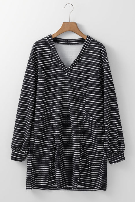 HIDDEN GEMS Stripe Long Sleeve Dress w/Pockets