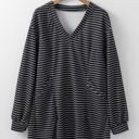  HIDDEN GEMS Stripe Long Sleeve Dress w/Pockets