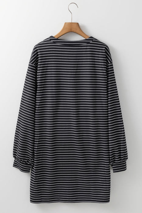 HIDDEN GEMS Stripe Long Sleeve Dress w/Pockets