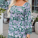  Boho Babe Floral Bubble Sleeve Dress