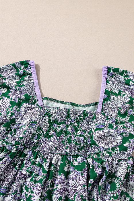 Boho Babe Floral Bubble Sleeve Dress