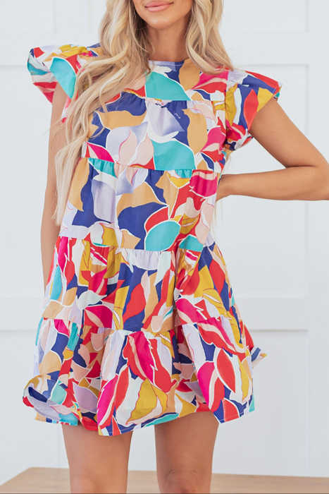 HIDDEN GEMS | Vibrant Spirit Flutter Sleeve Dress