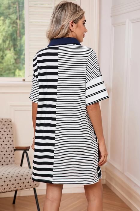 SALE! Stripe Collared T-Shirt Dress