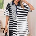  SALE! Stripe Collared T-Shirt Dress
