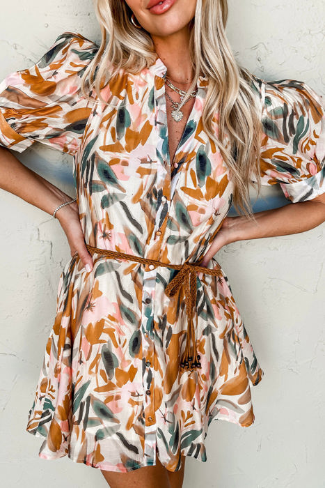 HIDDEN GEMS | Stylish Western Abstract Belted Dress