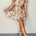  HIDDEN GEMS | Stylish Western Abstract Belted Dress