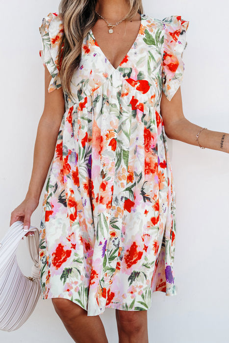 HIDDEN GEMS | Romantic Floral Ruffle Dress