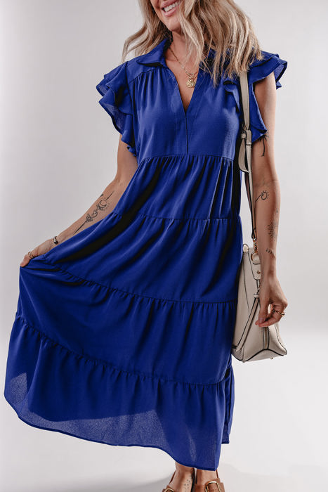 HIDDEN GEMS | Stunning Elegance Ruffle Midi Dress