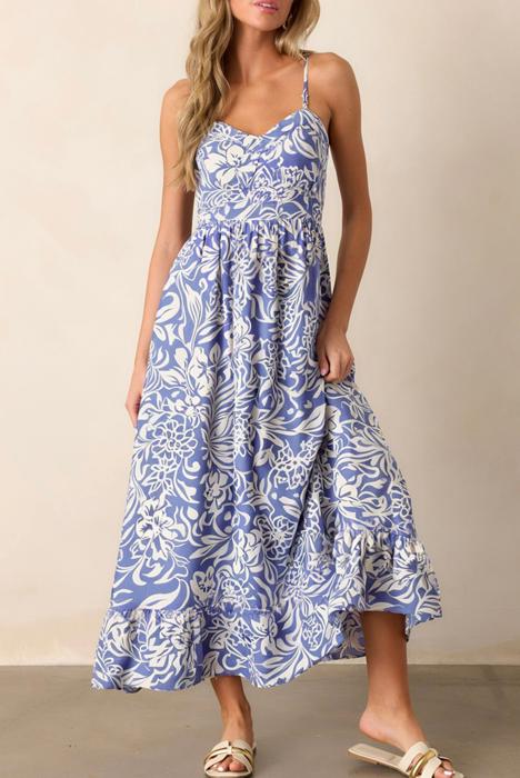 Tropical Getaway Floral Maxi Dress