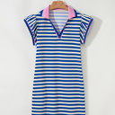  Vacation Vibes Stripe Ruffle Mini Dress