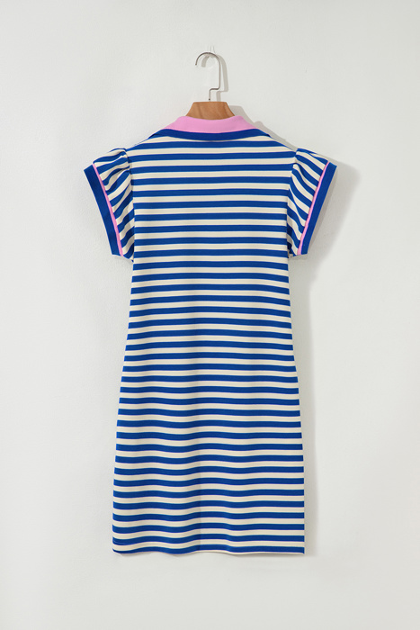 Vacation Vibes Stripe Ruffle Mini Dress
