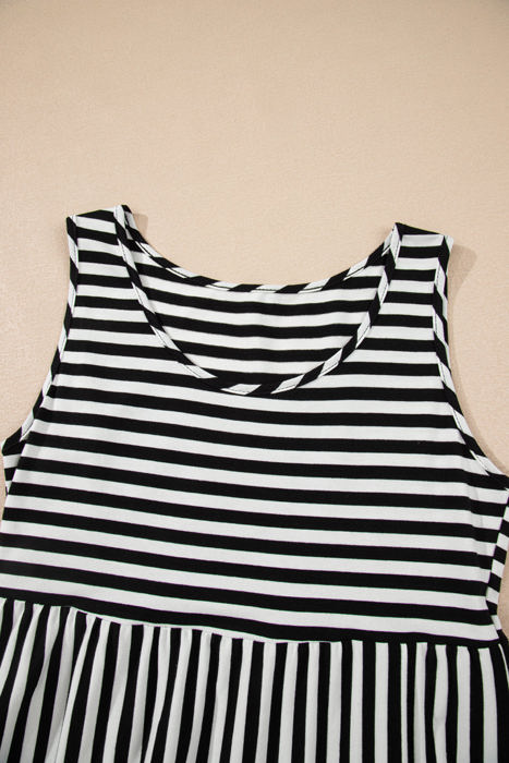 Catalina Tiered Stripe Sleeveless Dress