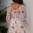  HIDDEN GEMS | Floral Sweetheart Neck Long Sleeve Mini Dress