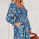  HIDDEN GEMS | Floral Smocked Ruffle Long Sleeve Dress
