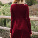  HIDDEN GEMS | Ribbed Knit Patchwork Long Sleeve Dress