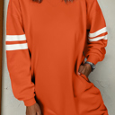 Orange Small HIDDEN GEMS | Varsity Stripe Sweatshirt Dress