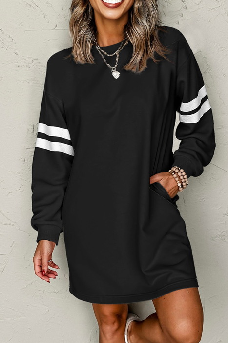 HIDDEN GEMS | Varsity Stripe Sweatshirt Dress