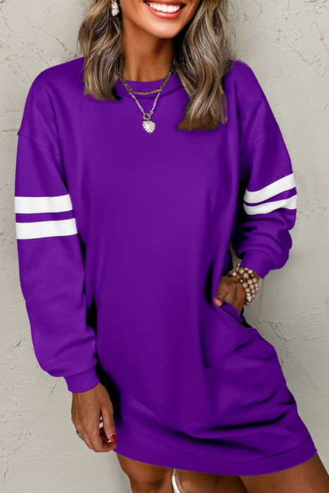 HIDDEN GEMS | Varsity Stripe Sweatshirt Dress