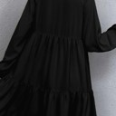  HIDDEN GEMS | Ruffle Tied-Neck Puff Sleeve Dress