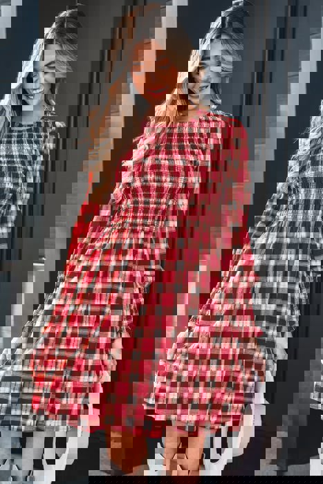 Picture Perfect Plaid Smocked Dress