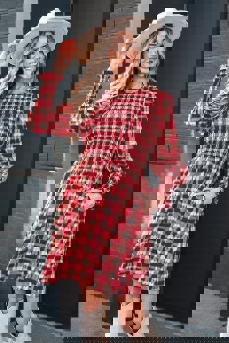 Picture Perfect Plaid Smocked Dress