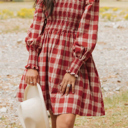  Picture Perfect Plaid Smocked Dress