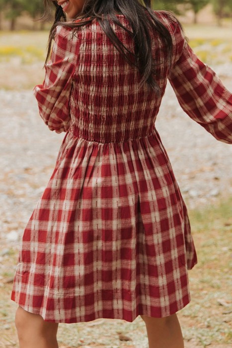 Picture Perfect Plaid Smocked Dress