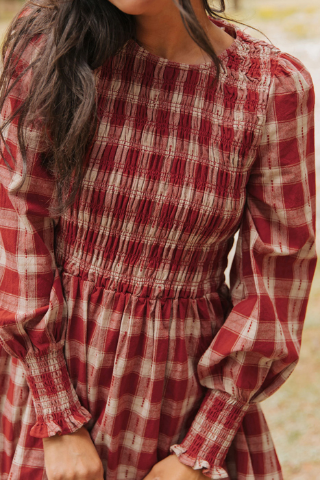 Picture Perfect Plaid Smocked Dress