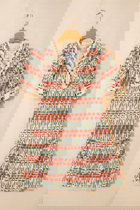 Blooming Tulip Romance Puff Sleeve Mini Dress