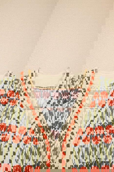 Blooming Tulip Romance Puff Sleeve Mini Dress