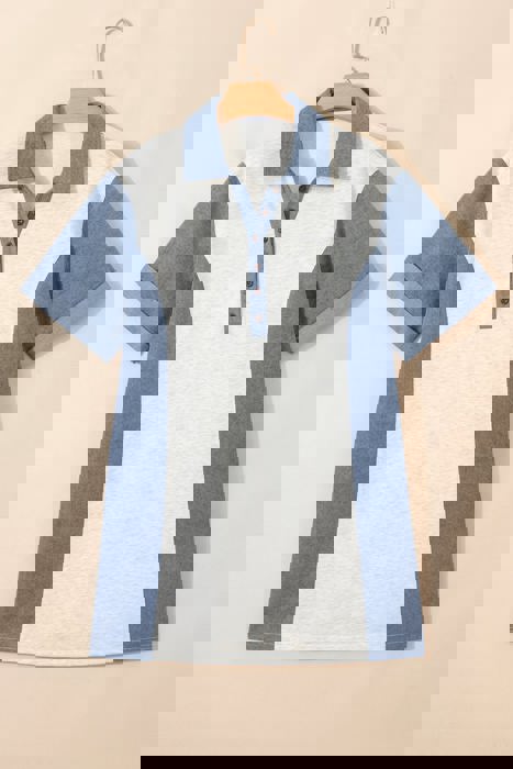 Demi Denim Color Block Shirt Dress