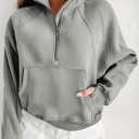Gray Small HIDDEN GEMS | Fleece Lined Zip-Up Sweatshirt